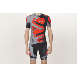 Tricou ciclism cu mânecă scurtă KEREKVAR EXPERT rosu