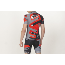 Tricou ciclism cu mânecă scurtă KEREKVAR STANDARD roşu